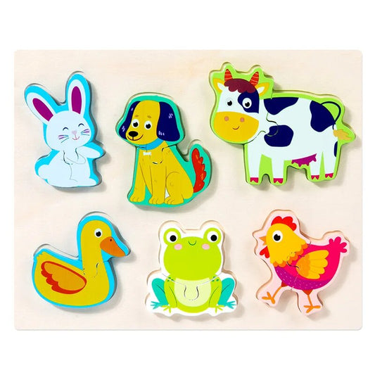 WOODEN PEG ANIMALS PUZZLE SET WP-036