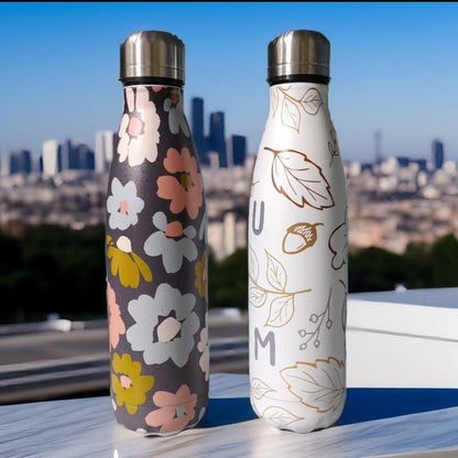 Floral Print Insulated Water Bottle