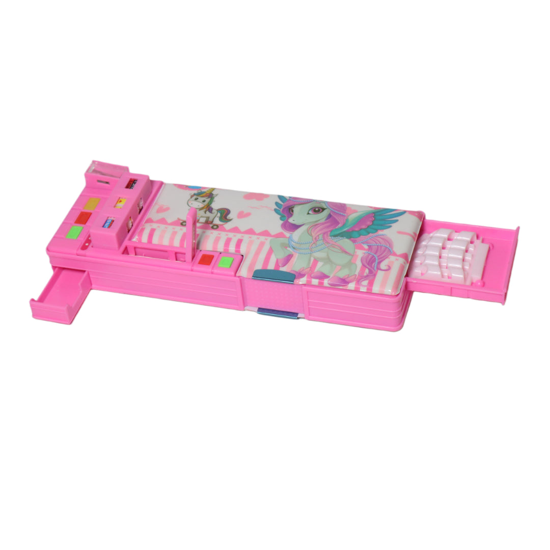 DOUBLE SIDED MAGNET 5 BUTTONS PINK UNICORN GEOMETRY BOX 5566