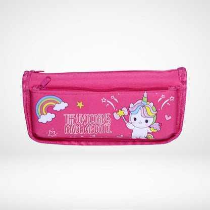 PENCIL POUCH FABRIC RAINBOW UNICORN