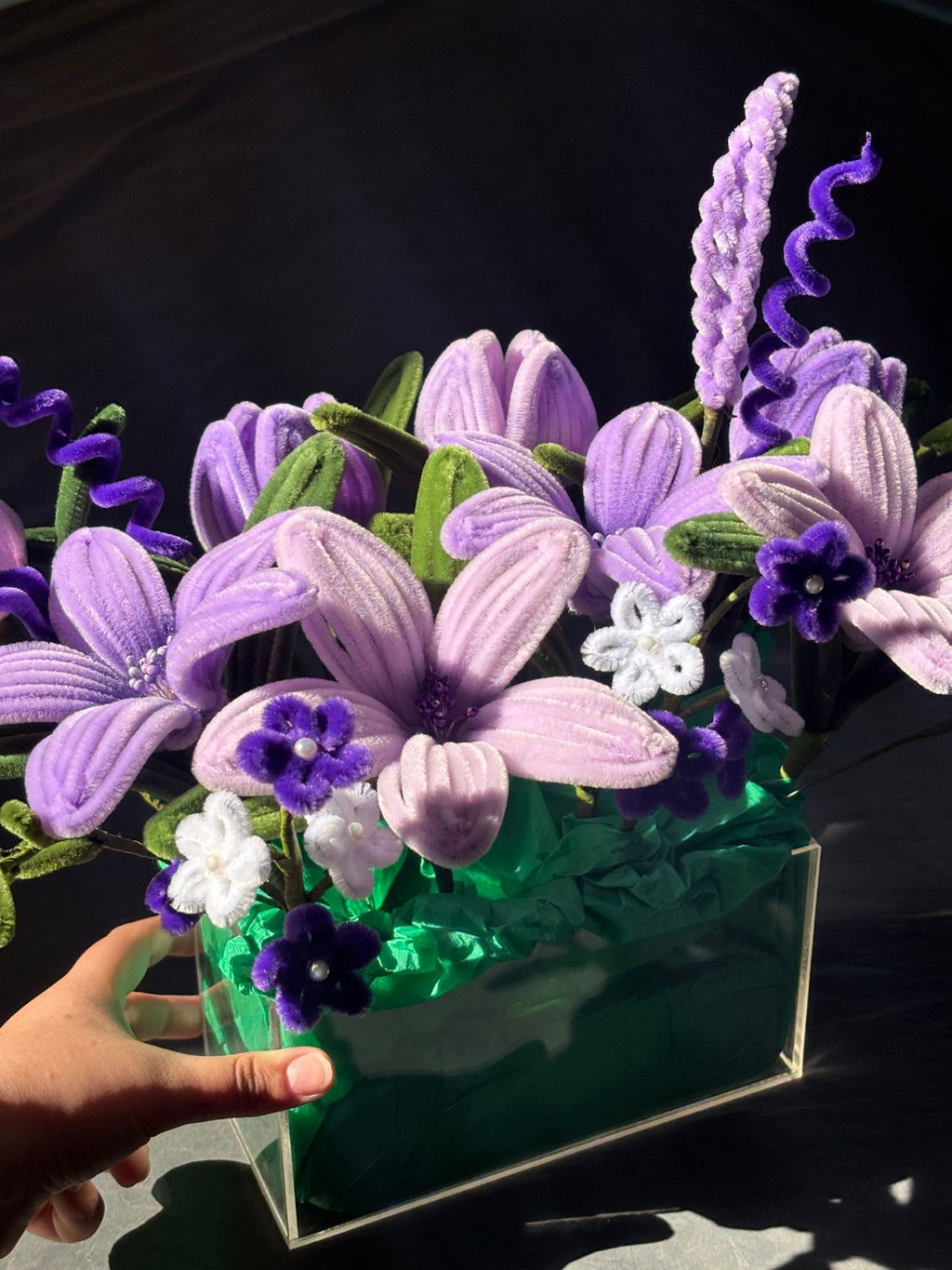 Handmade Velvet Bloom Box – Everlasting Luxury Floral Arrangement