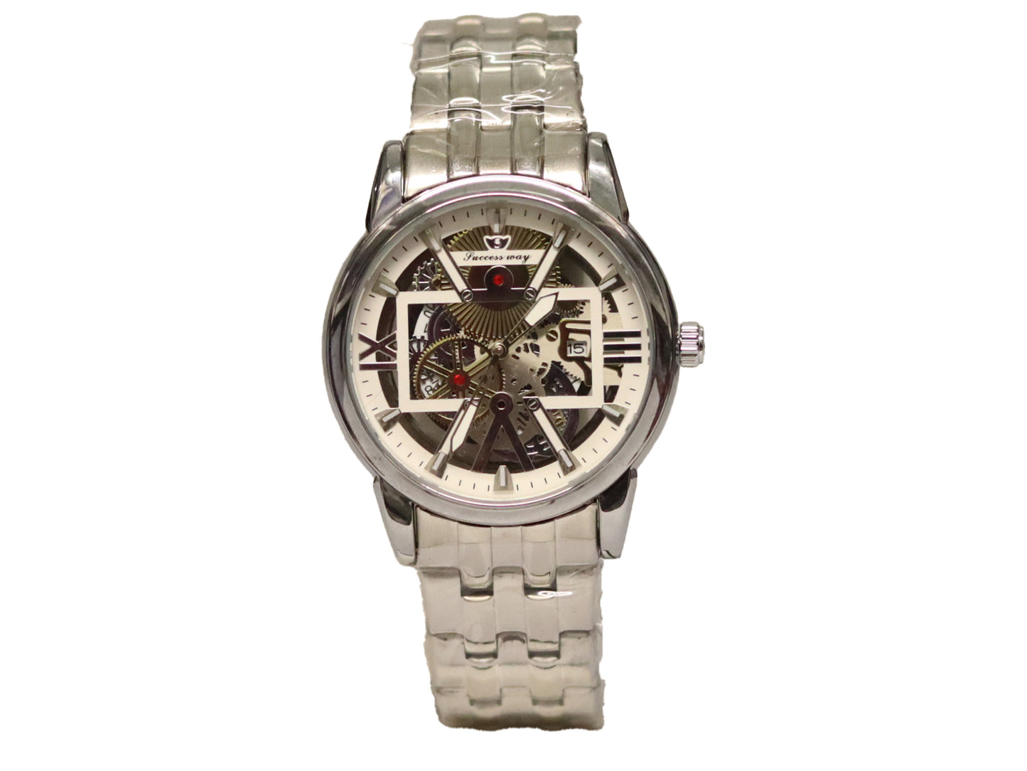 SUCCESS WAY SILVER & WHITE WRIST WATCH FOR MEN