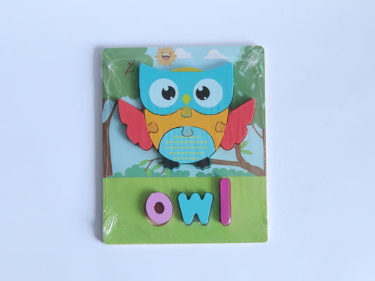 WOODEN PEG OWL PUZZLE AND ALPHABETS WP-024