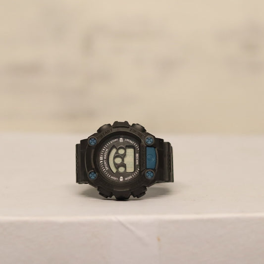 DIGITAL ROUND SHAPE BLACK SPORTS WRIST WATCH FOR KIDS