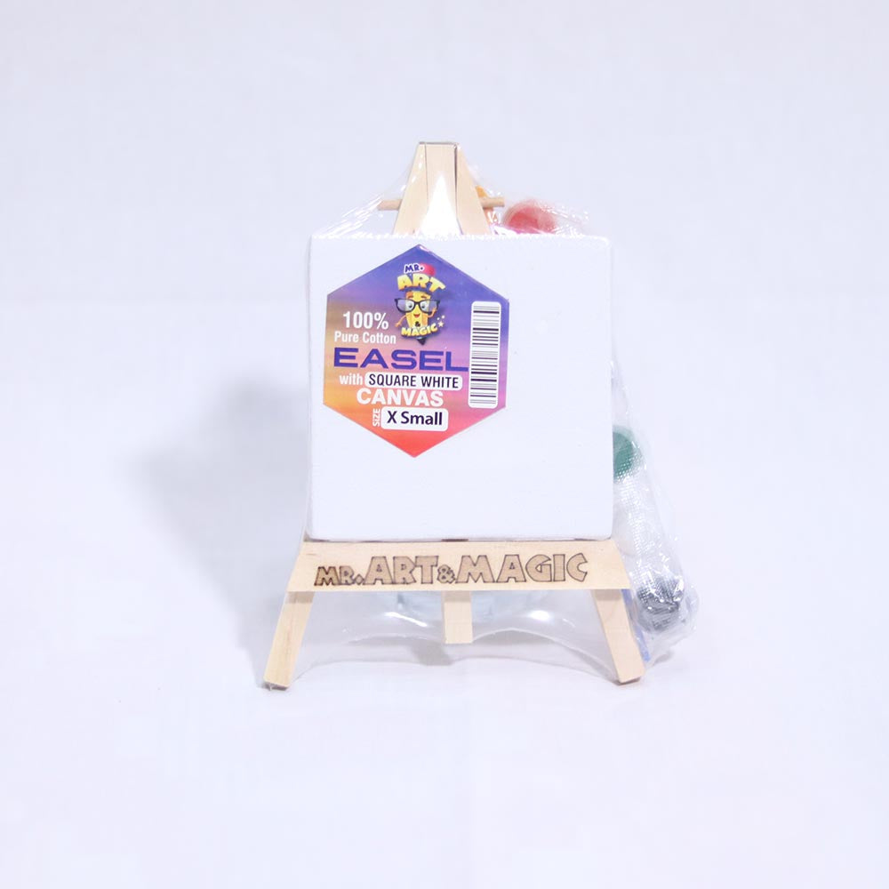 EASEL WITH SQUARE WHITE CANVAS X SMALL 3901