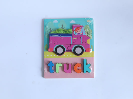 WOODEN PEG TRUCK PUZZLE AND ALPHABETS WP-024