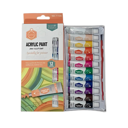 KEEPSMILING ACRYLIC COLOR SET + BRUSH 12PCS