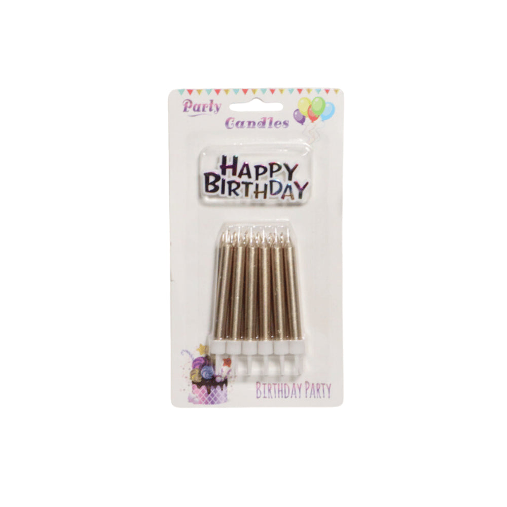 HAPPY BIRTHDAY CANDLES WITH STAND 10 PCS