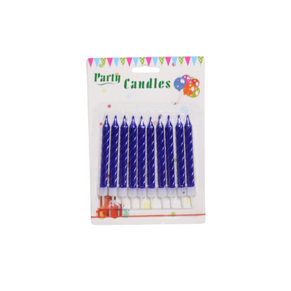 HAPPY BIRTHDAY METALLIC SPIRAL CANDLE WITH STAND 10 PCS