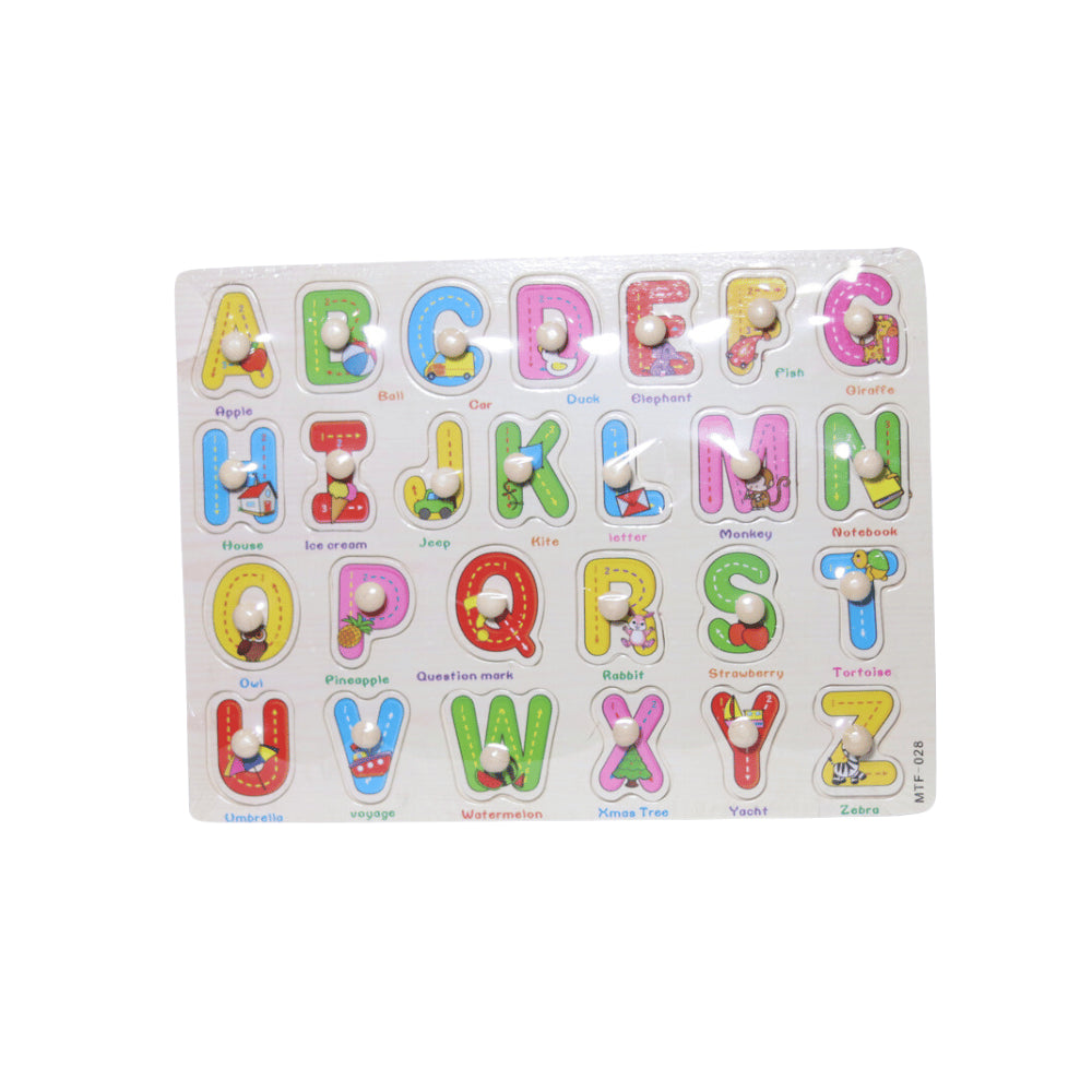 WOODEN PEG ABC WITH HANDLE WP-016