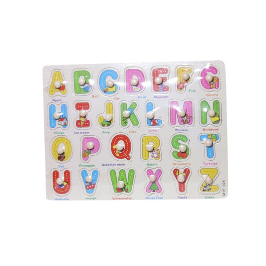 WOODEN PEG ABC WITH HANDLE WP-016