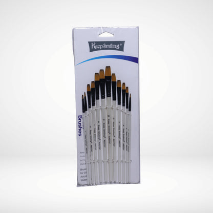 KEEPSMILING ARTIST BRUSHES SET FLAT A6075F 12PCS
