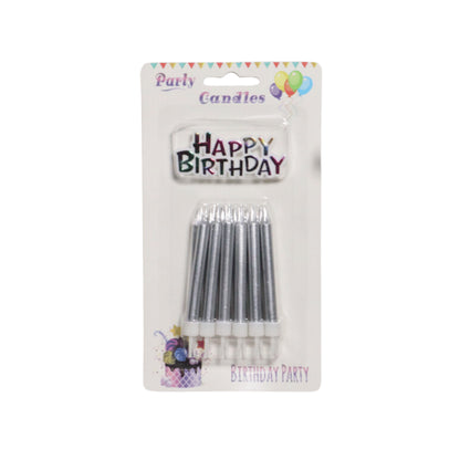 HAPPY BIRTHDAY CANDLES WITH STAND 10 PCS