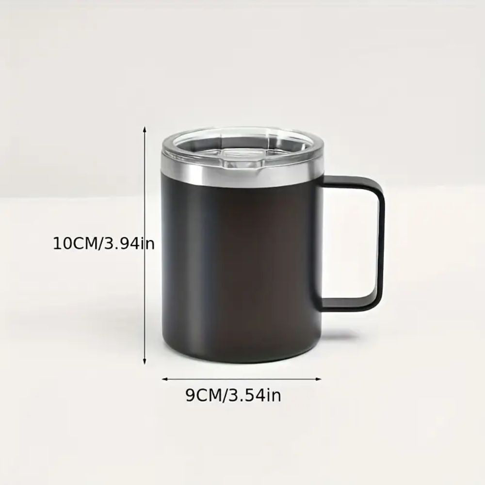 12 Oz Insulated Stainless Steel Tumbler with Handle & Lid