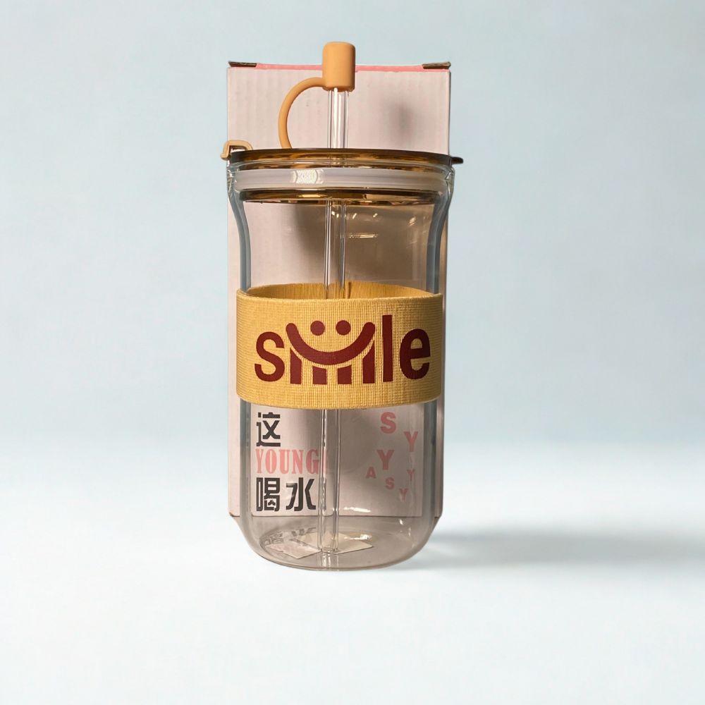 Premium Bubble Tea Cup with Straw and Lid