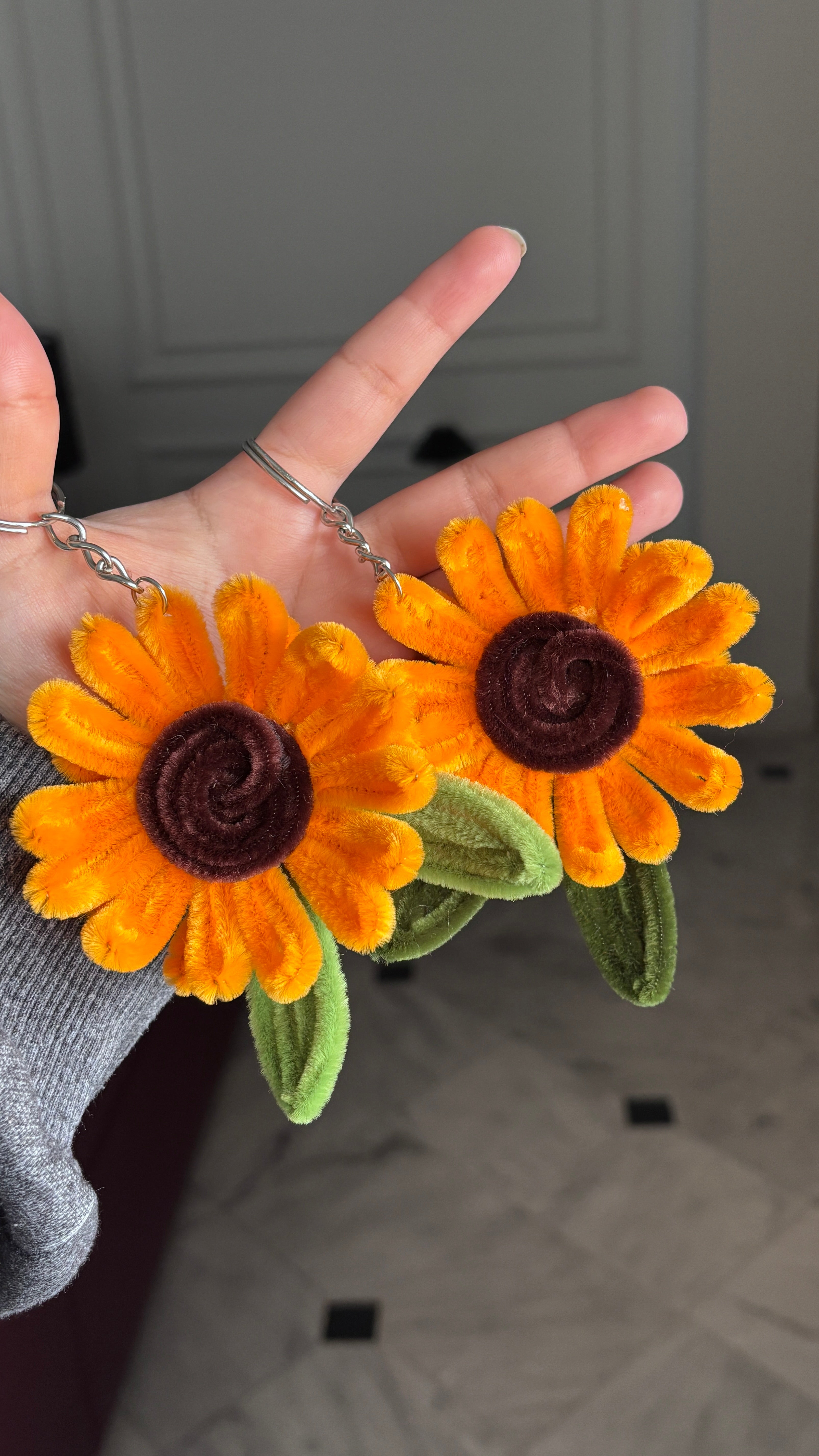 Marigold Velvet Wire Keychain