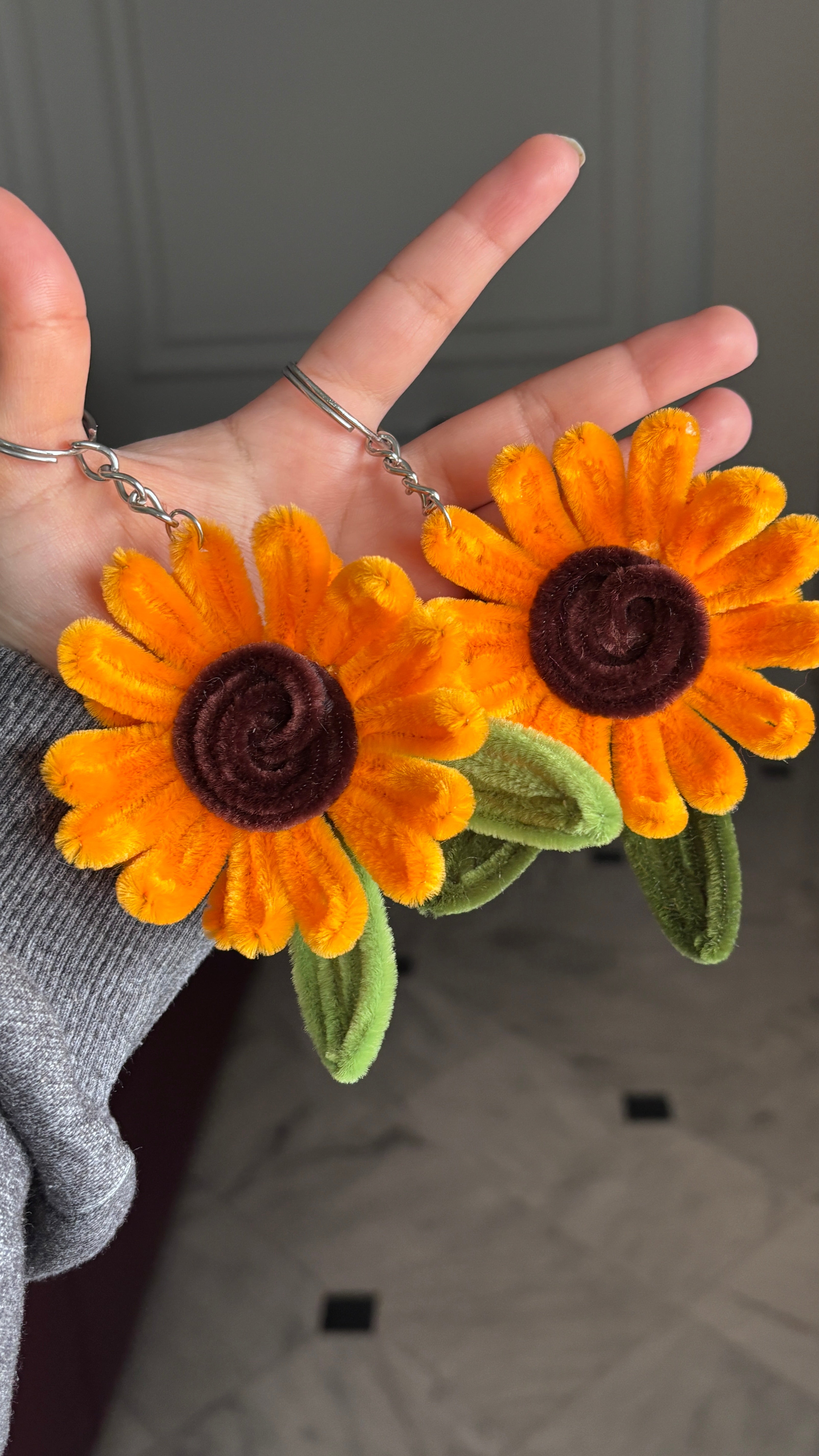 Marigold Velvet Wire Keychain