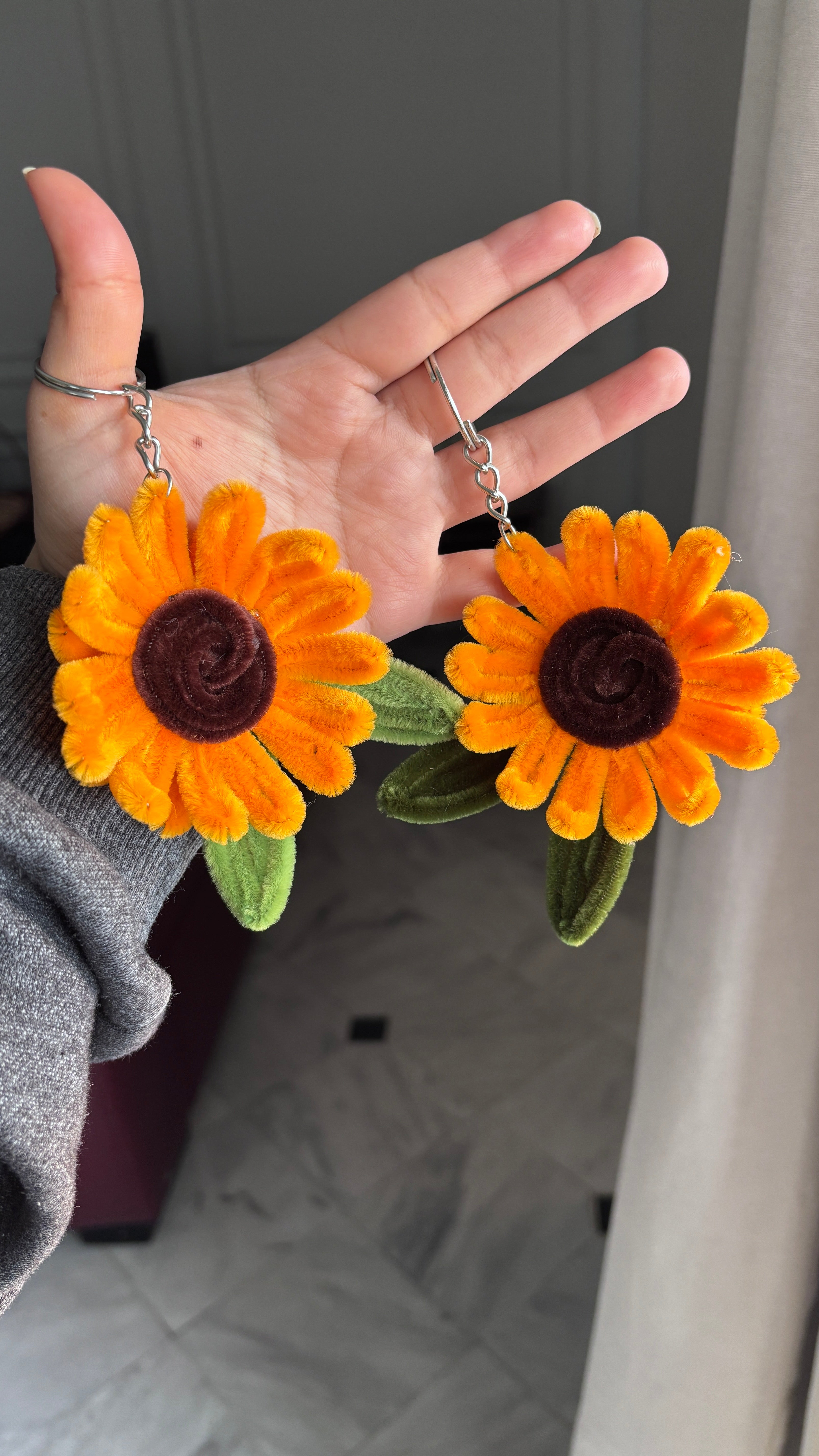 Marigold Velvet Wire Keychain