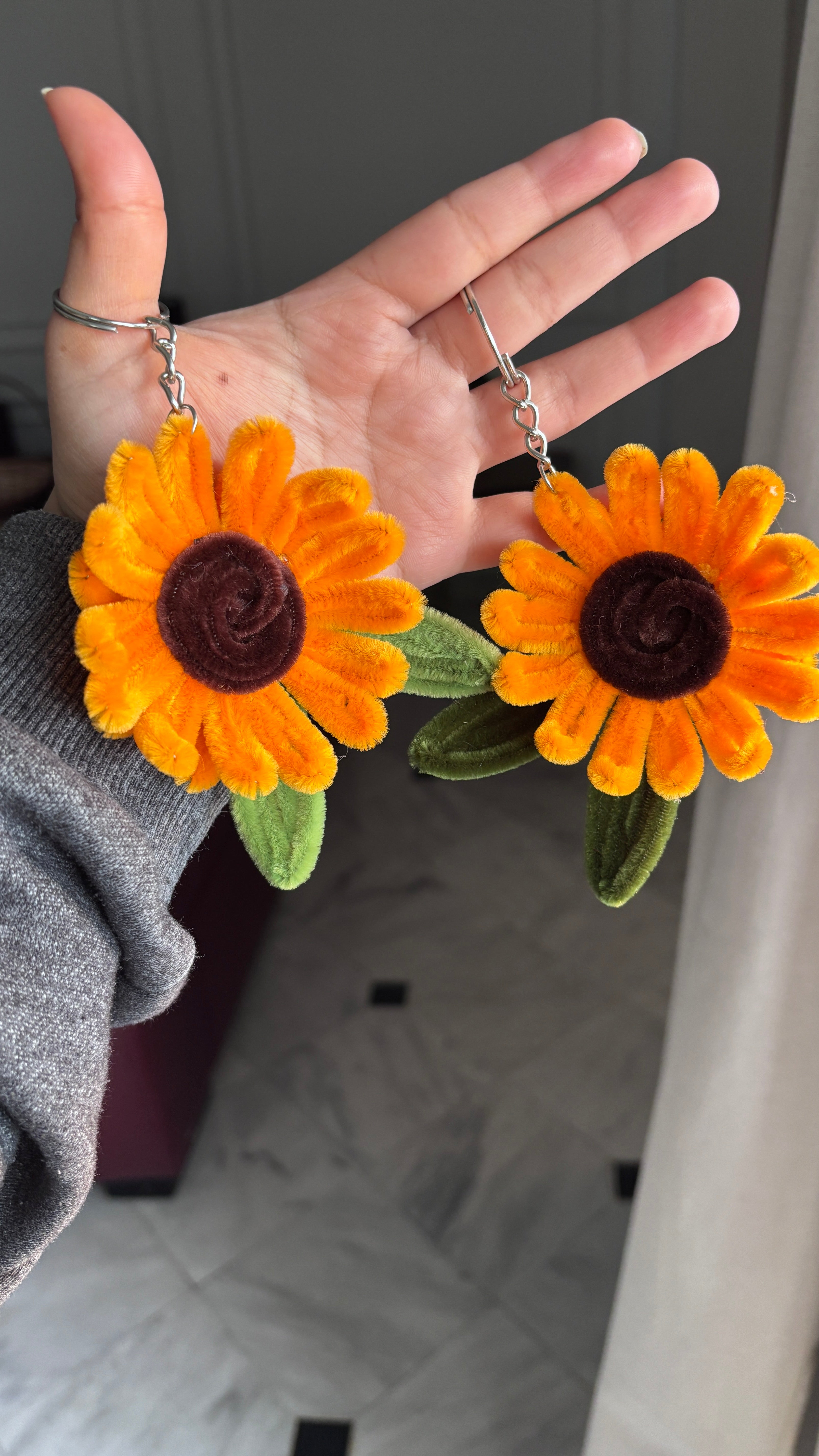 Marigold Velvet Wire Keychain
