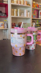 Mini Floral Water Tumbler – 414ml Compact Hydration Bottle | Trendy Everyday Essential