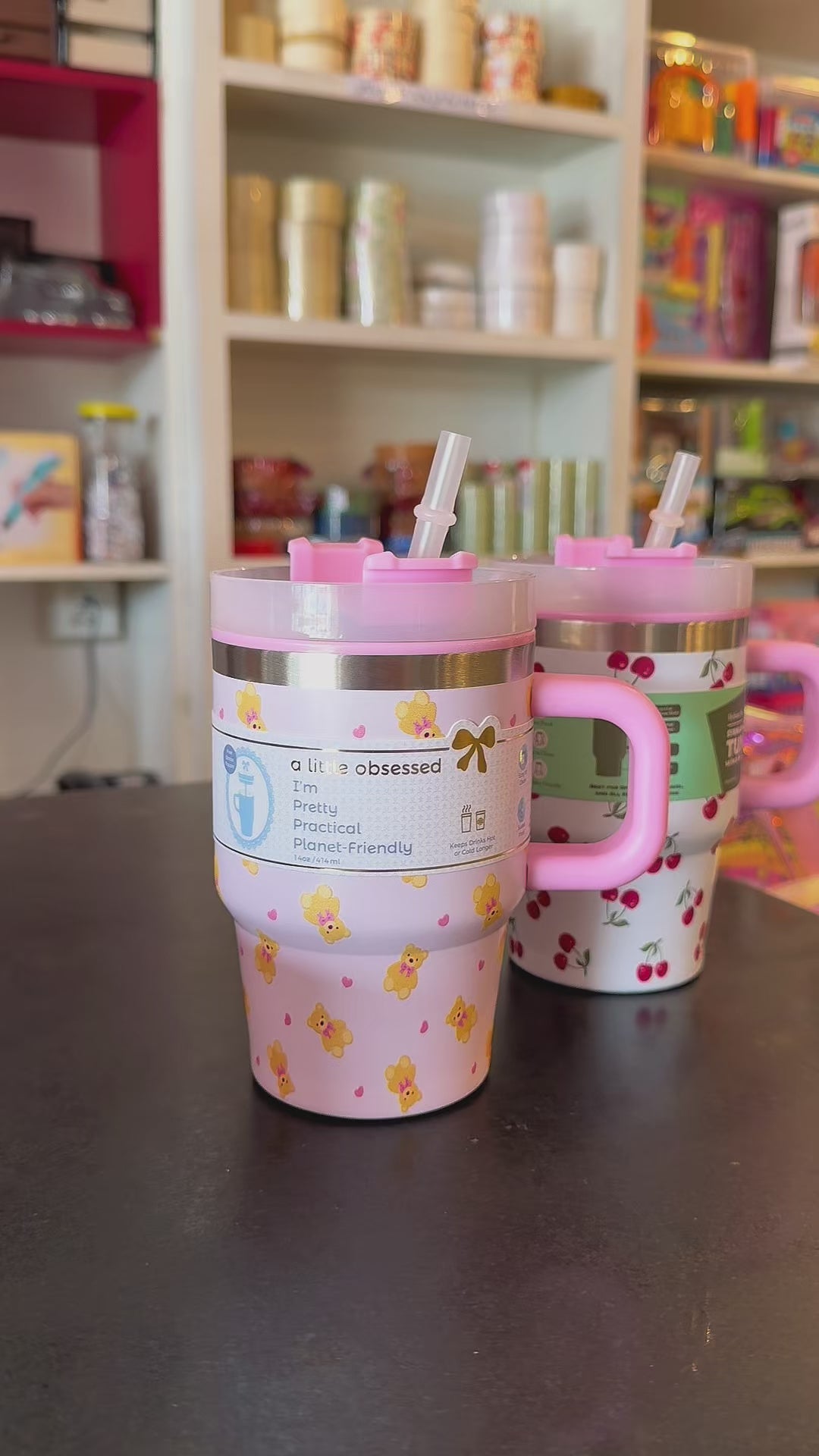 Mini Floral Water Tumbler – 414ml Compact Hydration Bottle | Trendy Everyday Essential